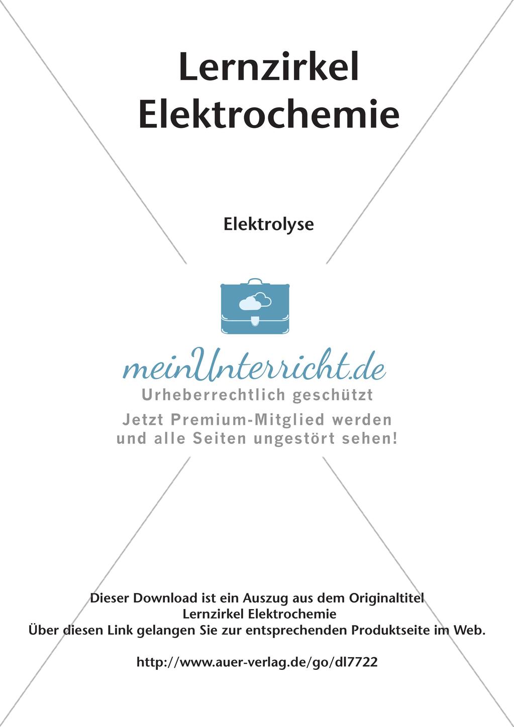 Lernzirkel Elektrochemie: Elektrolyse Preview 2
