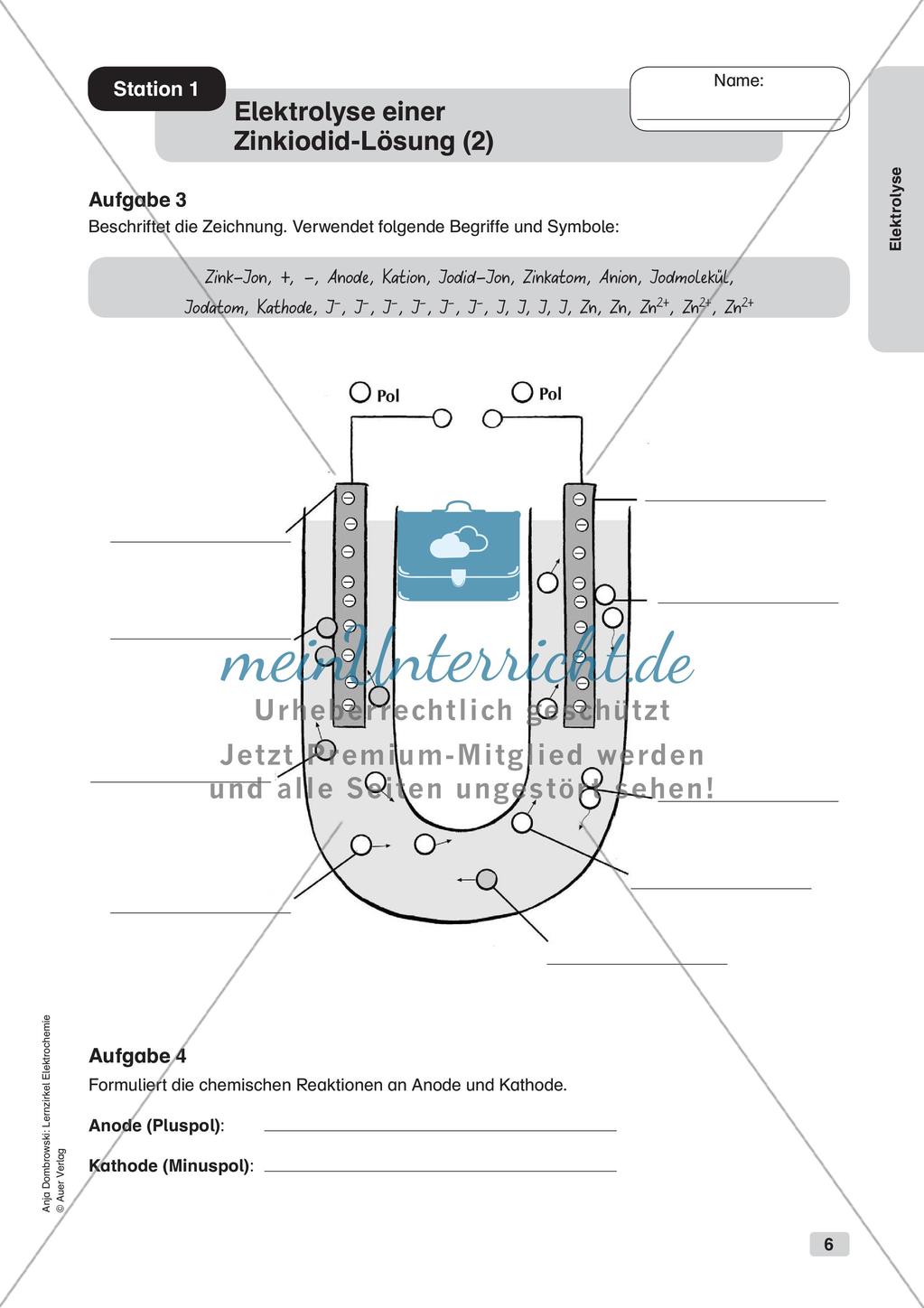 Lernzirkel Elektrochemie: Elektrolyse Preview 8