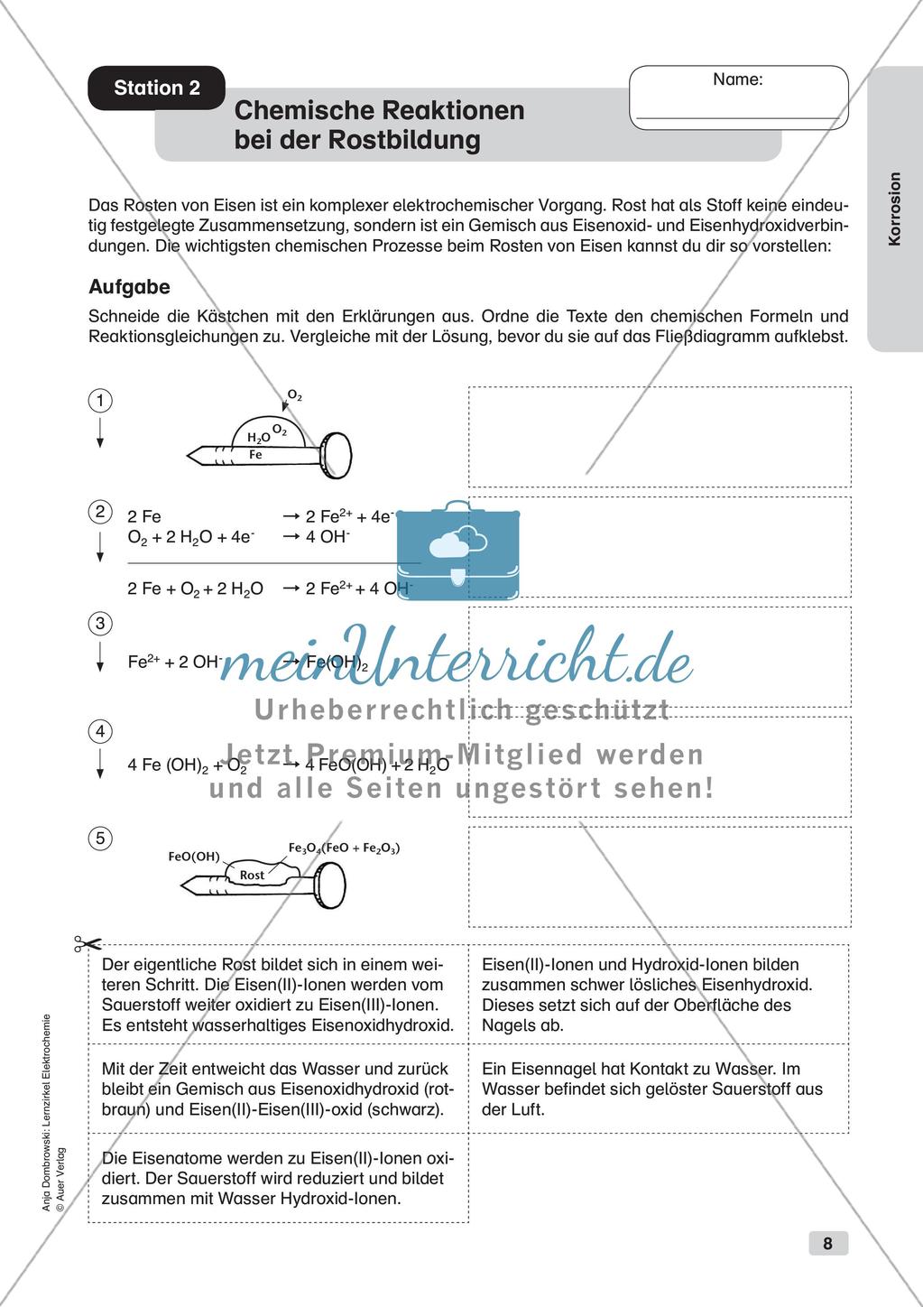 Lernzirkel Elektrochemie: Korrosion Preview 10