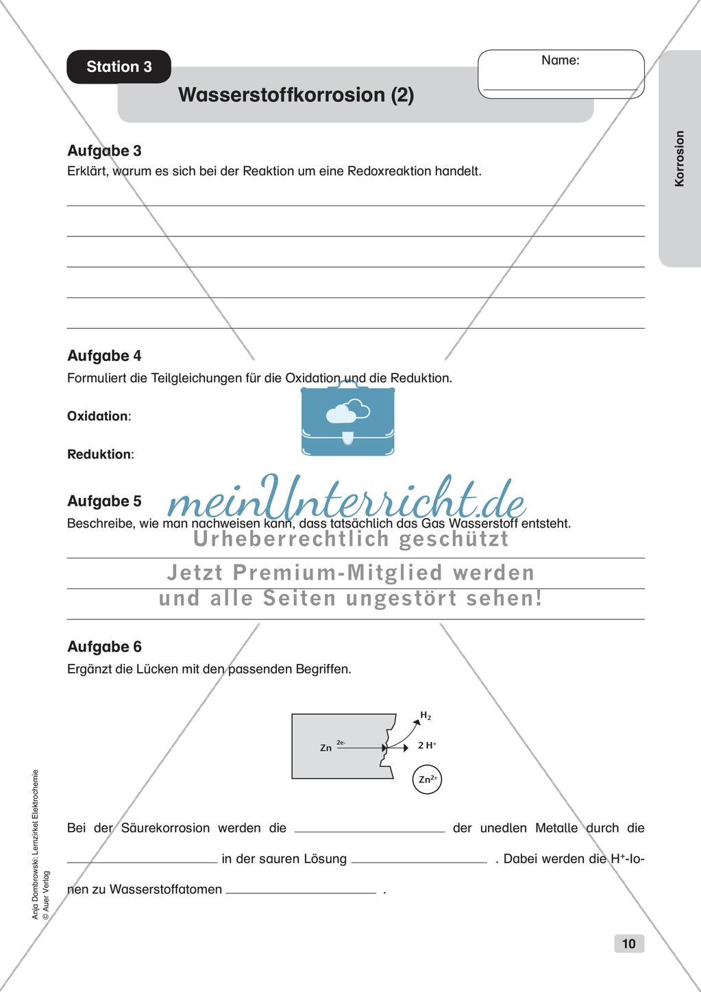 Lernzirkel Elektrochemie: Korrosion Preview 12