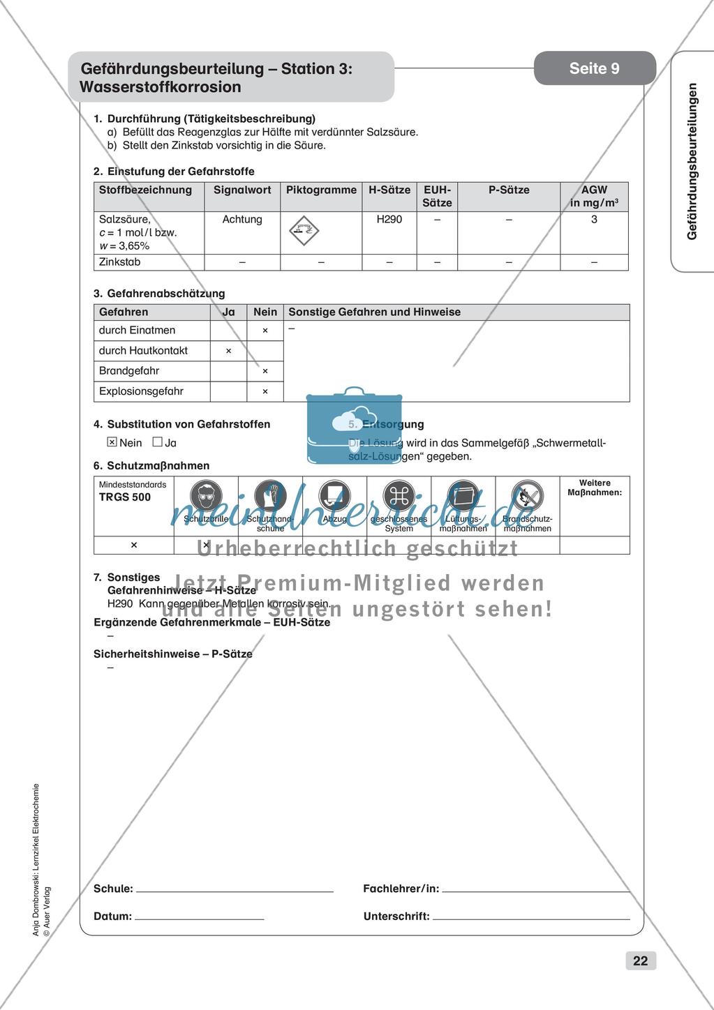 Lernzirkel Elektrochemie: Korrosion Preview 24