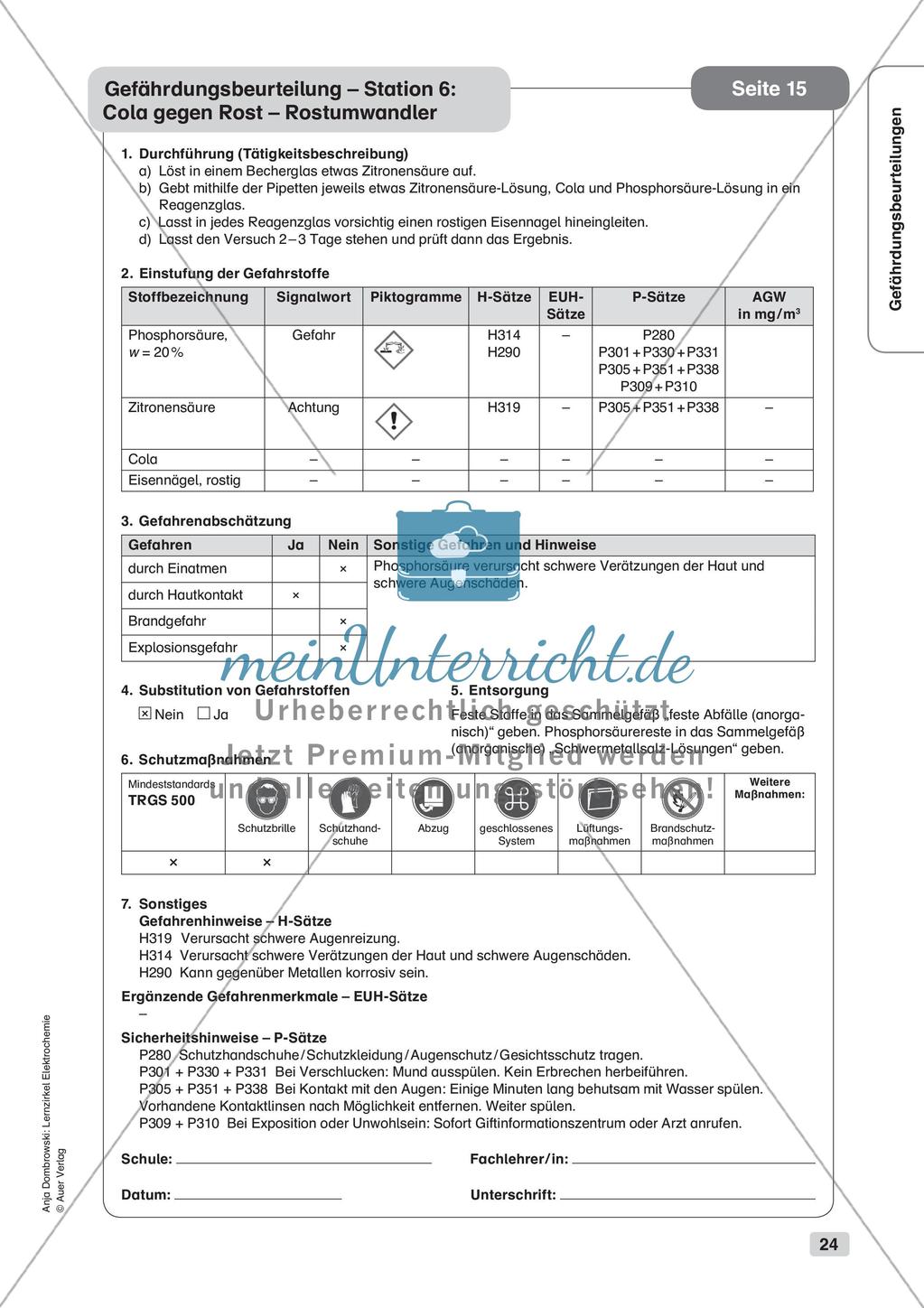 Lernzirkel Elektrochemie: Korrosion Preview 26