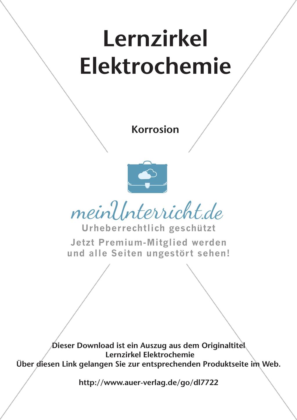 Lernzirkel Elektrochemie: Korrosion Preview 2