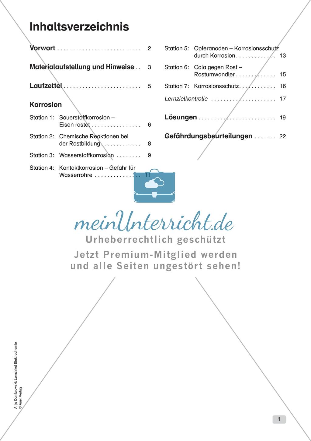 Lernzirkel Elektrochemie: Korrosion Preview 3