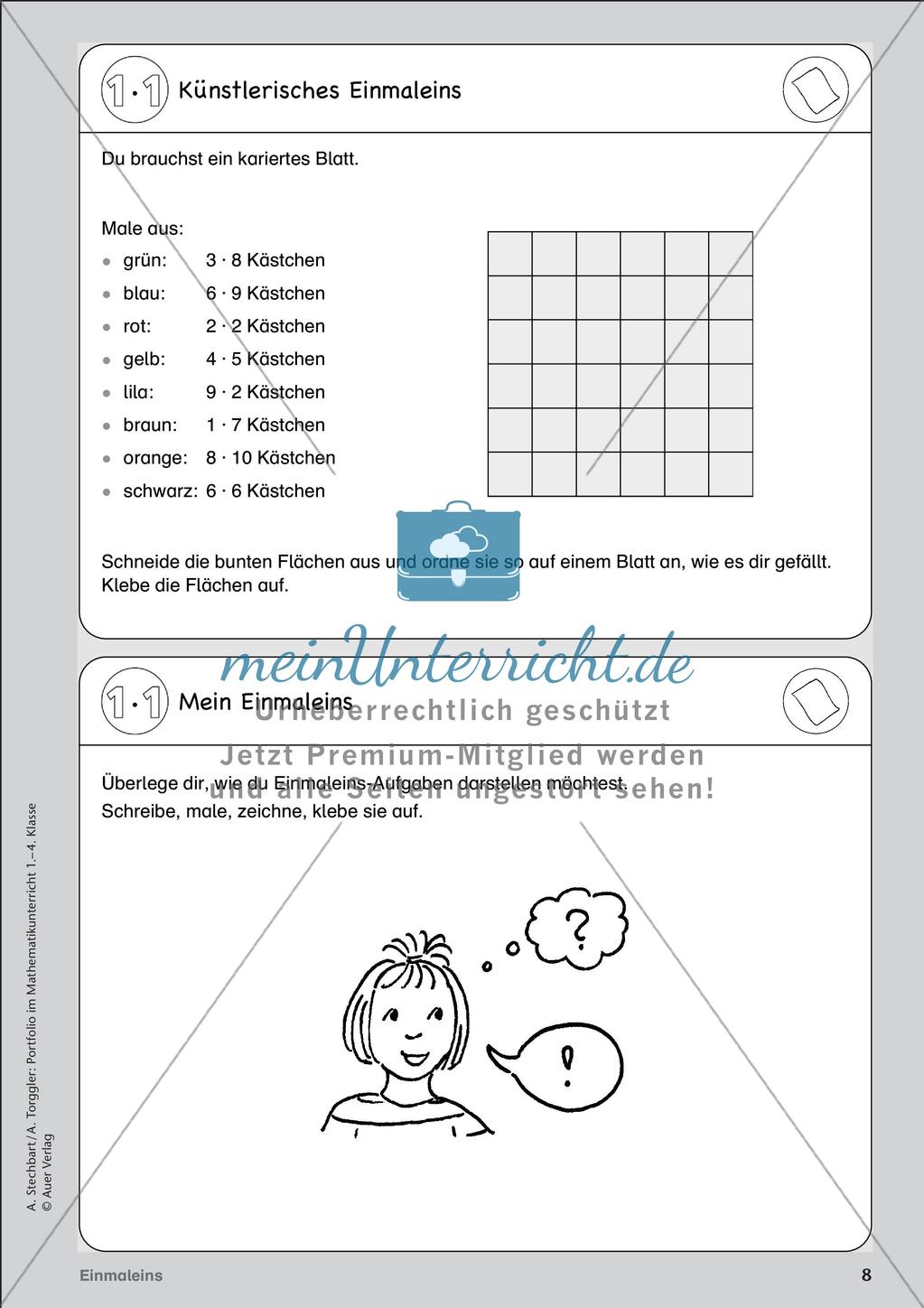 Portfolio im Mathematikunterricht - Einmaleins Preview 10