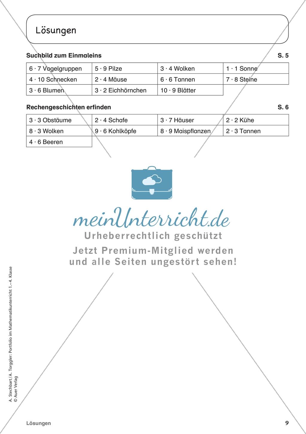 Portfolio im Mathematikunterricht - Einmaleins Preview 11