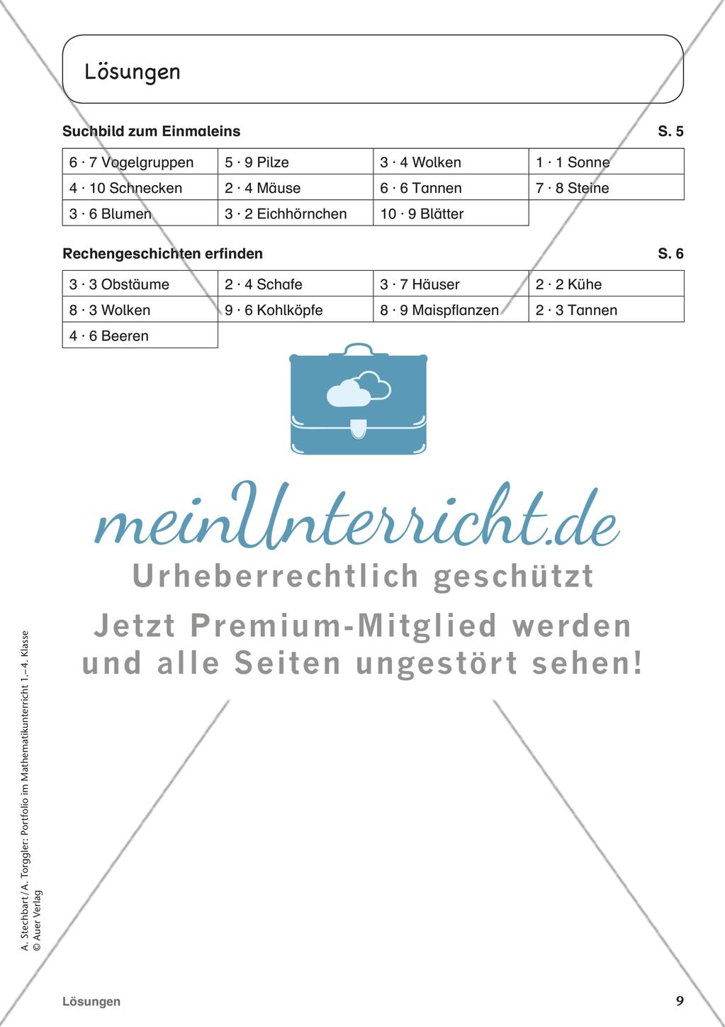 Portfolio im Mathematikunterricht - Einmaleins Preview 11