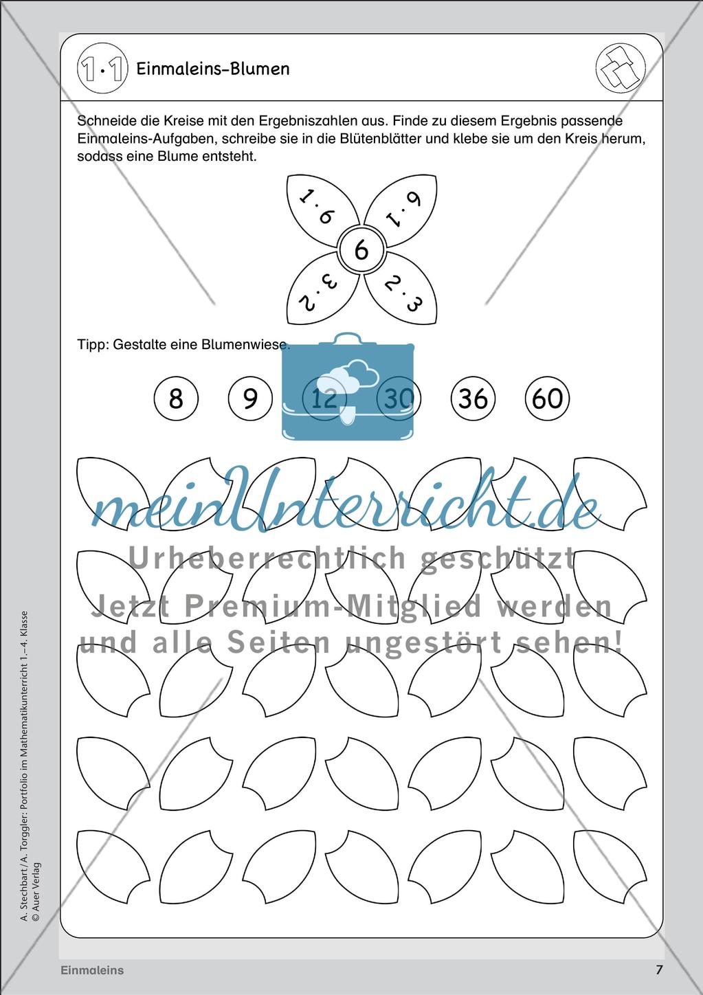 Portfolio im Mathematikunterricht - Einmaleins Preview 9