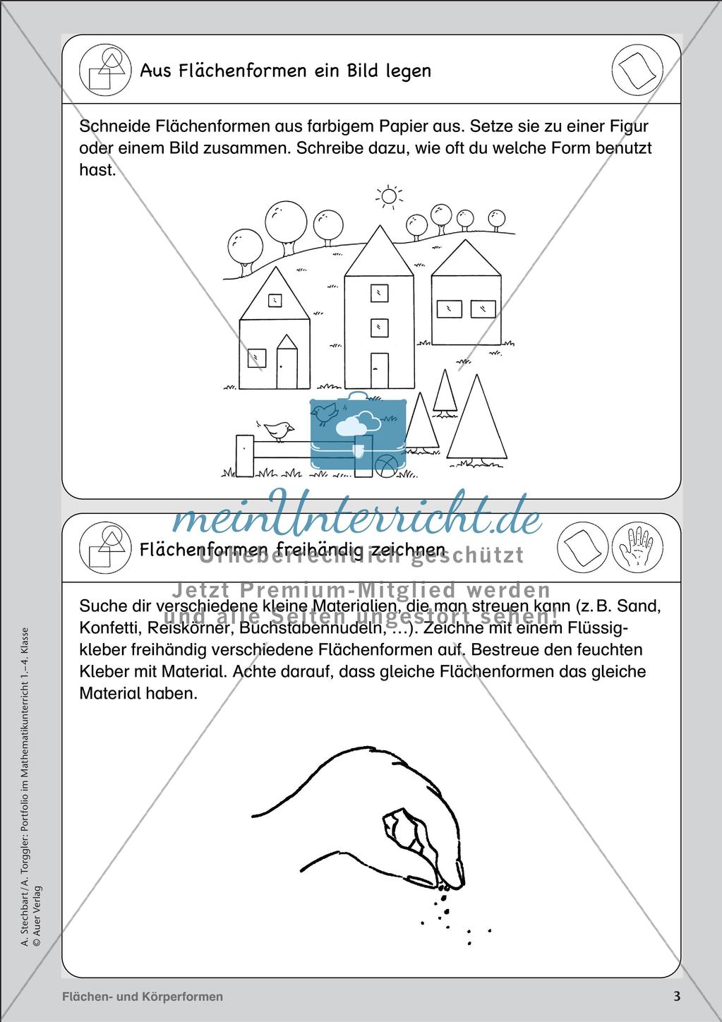 Portfolio im Mathematikunterricht - Flächen- und Körperformen Preview 5