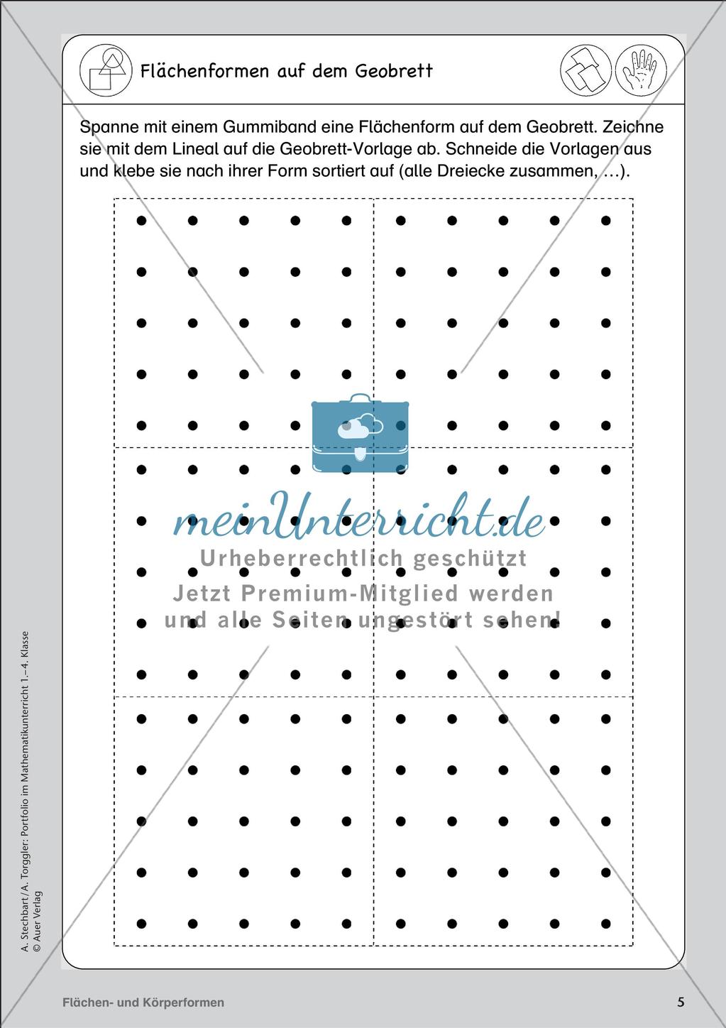 Portfolio im Mathematikunterricht - Flächen- und Körperformen Preview 7
