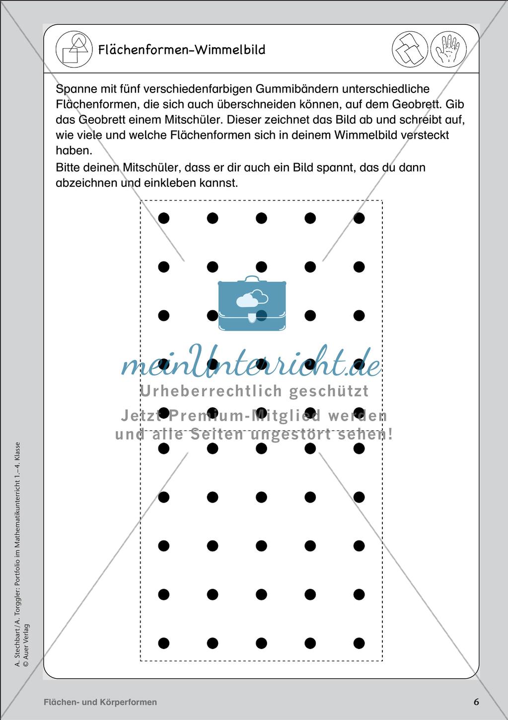 Portfolio im Mathematikunterricht - Flächen- und Körperformen Preview 8