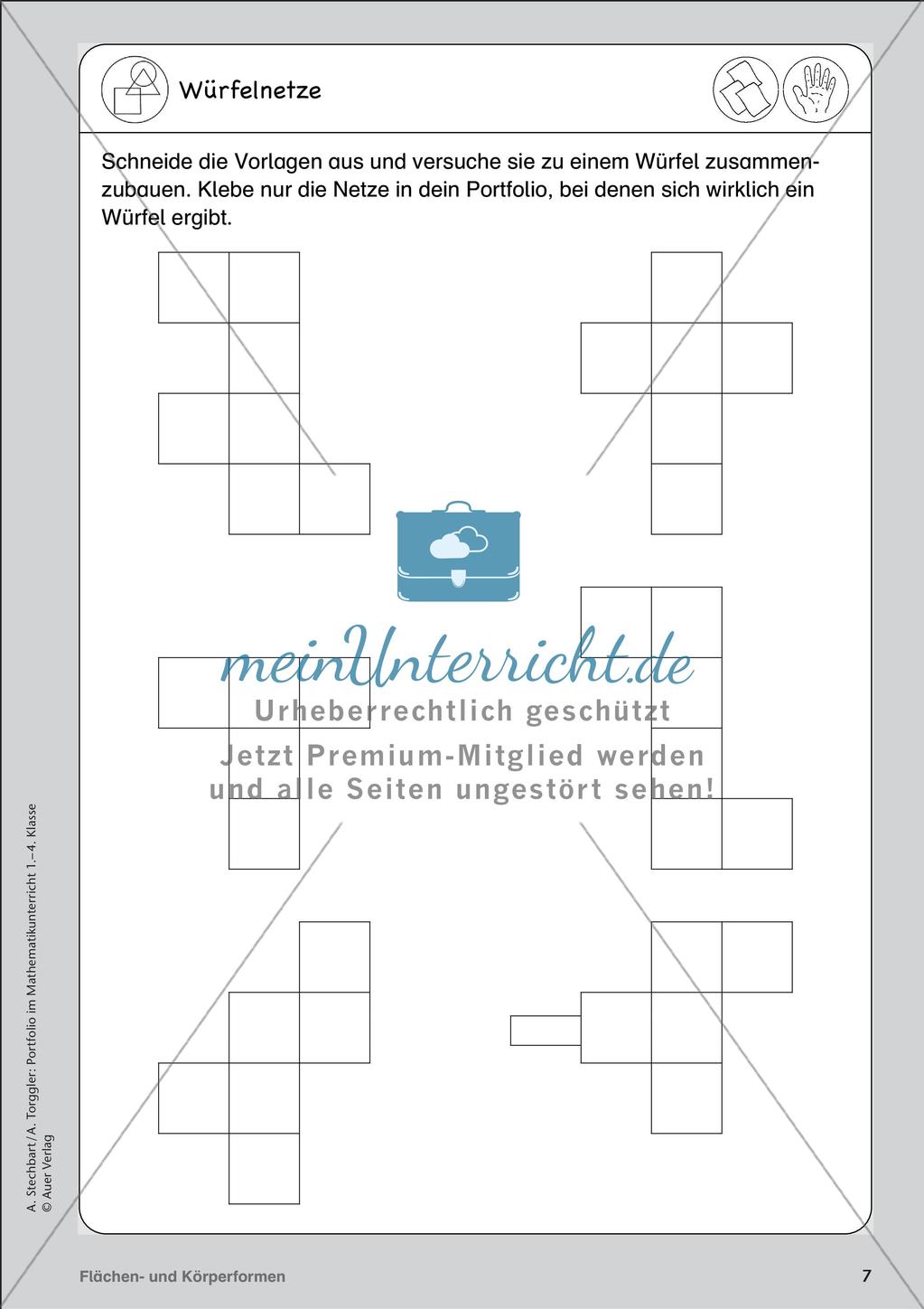 Portfolio im Mathematikunterricht - Flächen- und Körperformen Preview 9
