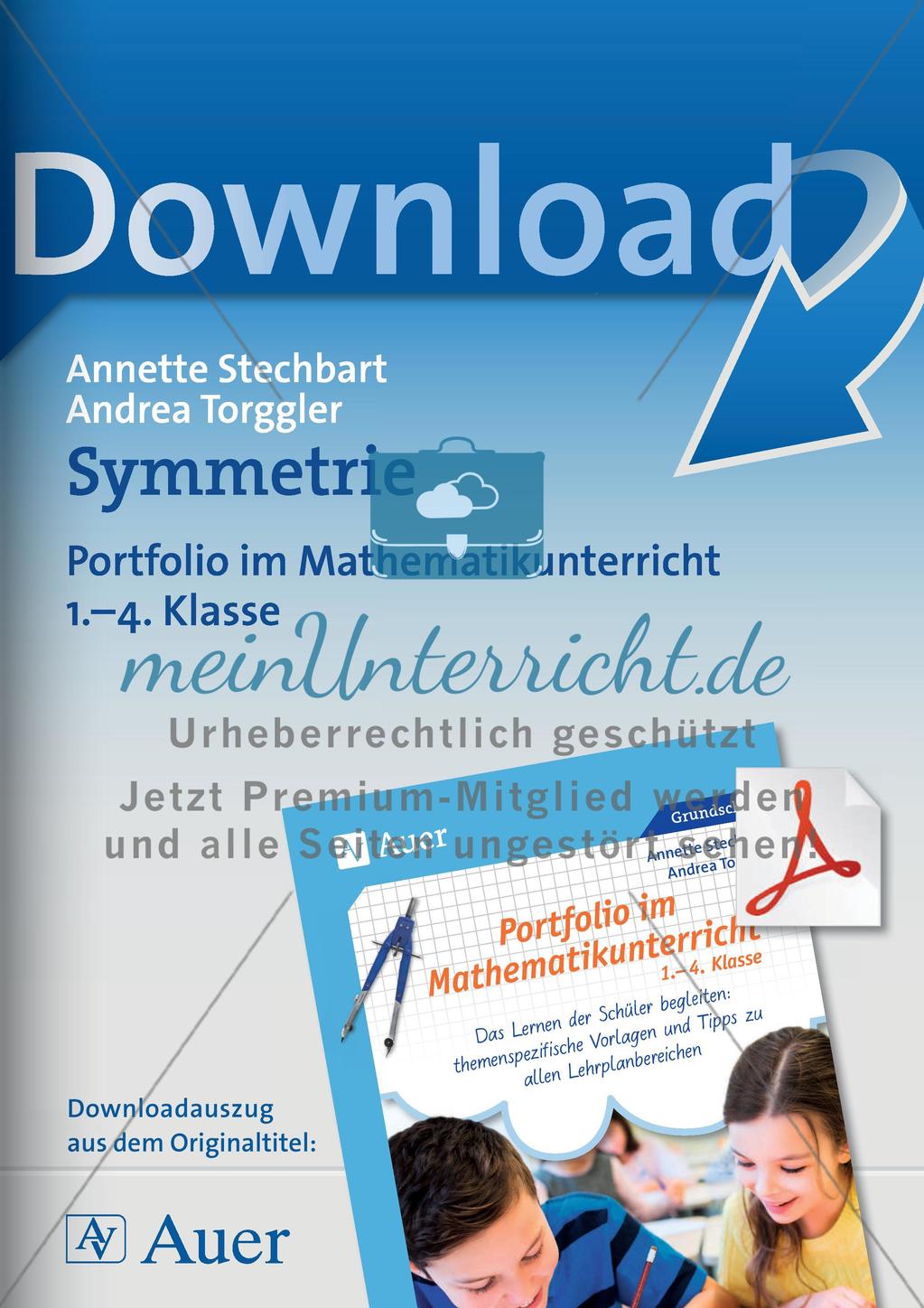 Portfolio im Mathematikunterricht - Symmetrie Preview 1