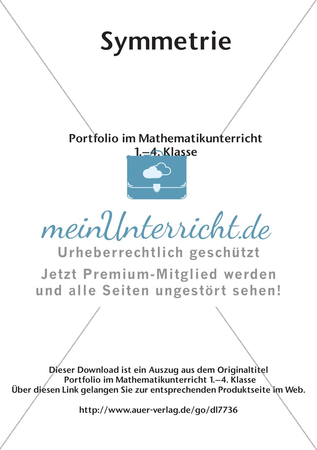 Portfolio im Mathematikunterricht - Symmetrie Preview 2