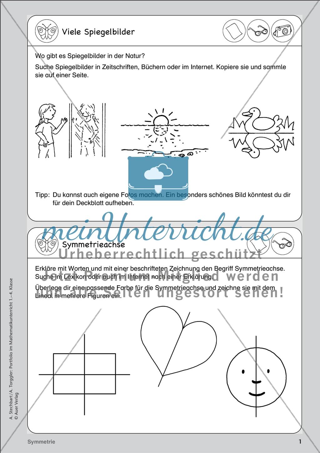 Portfolio im Mathematikunterricht - Symmetrie Preview 3
