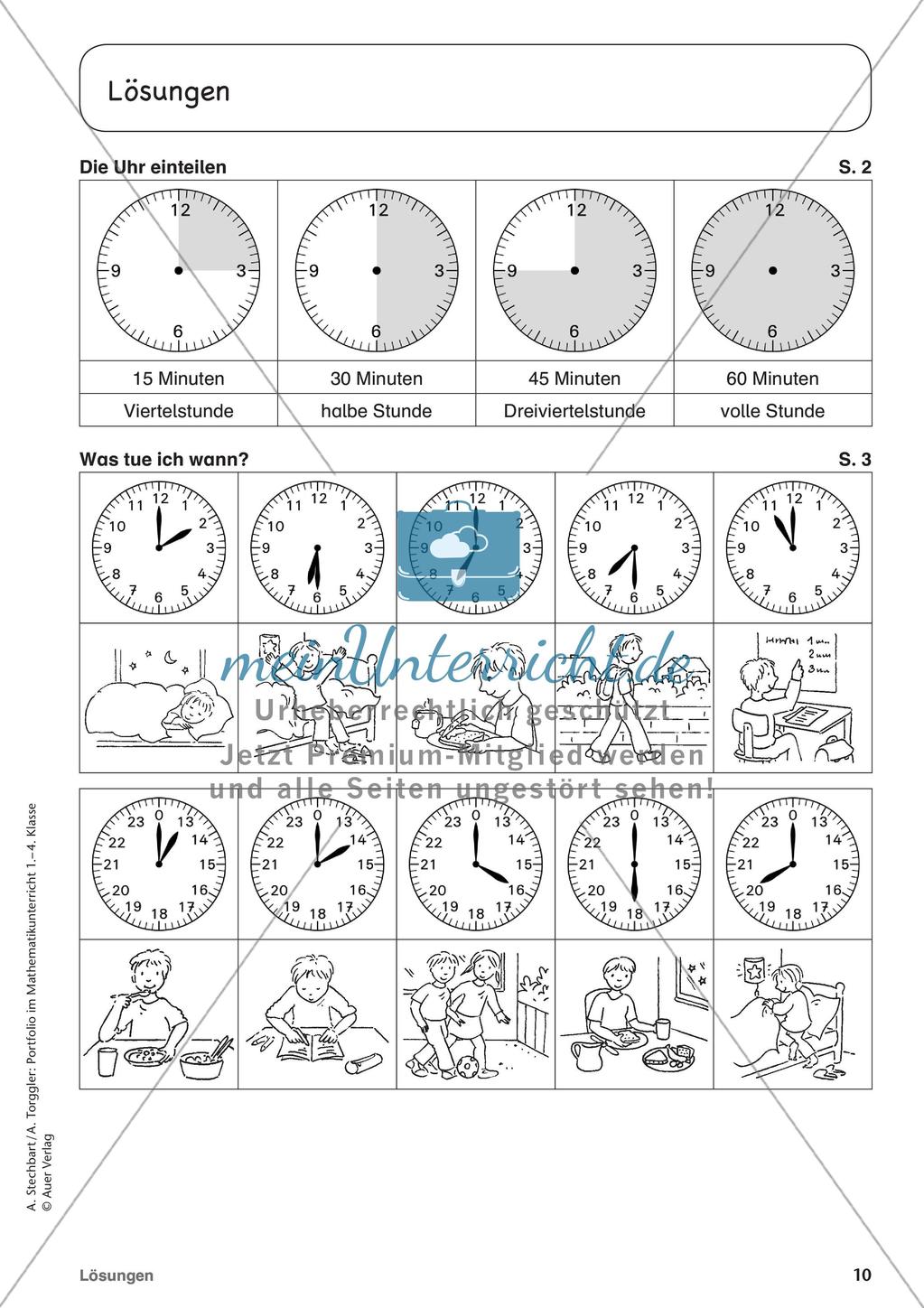 Portfolio im Mathematikunterricht - Die Uhr Preview 12