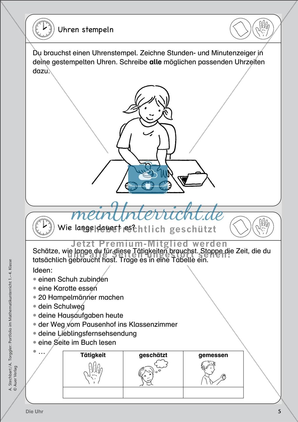 Portfolio im Mathematikunterricht - Die Uhr Preview 7