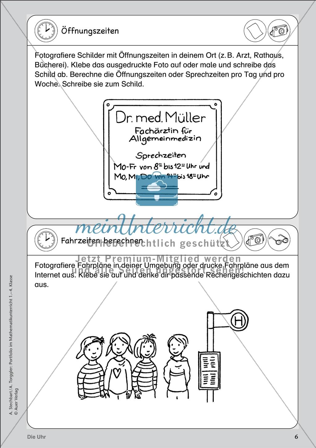 Portfolio im Mathematikunterricht - Die Uhr Preview 8