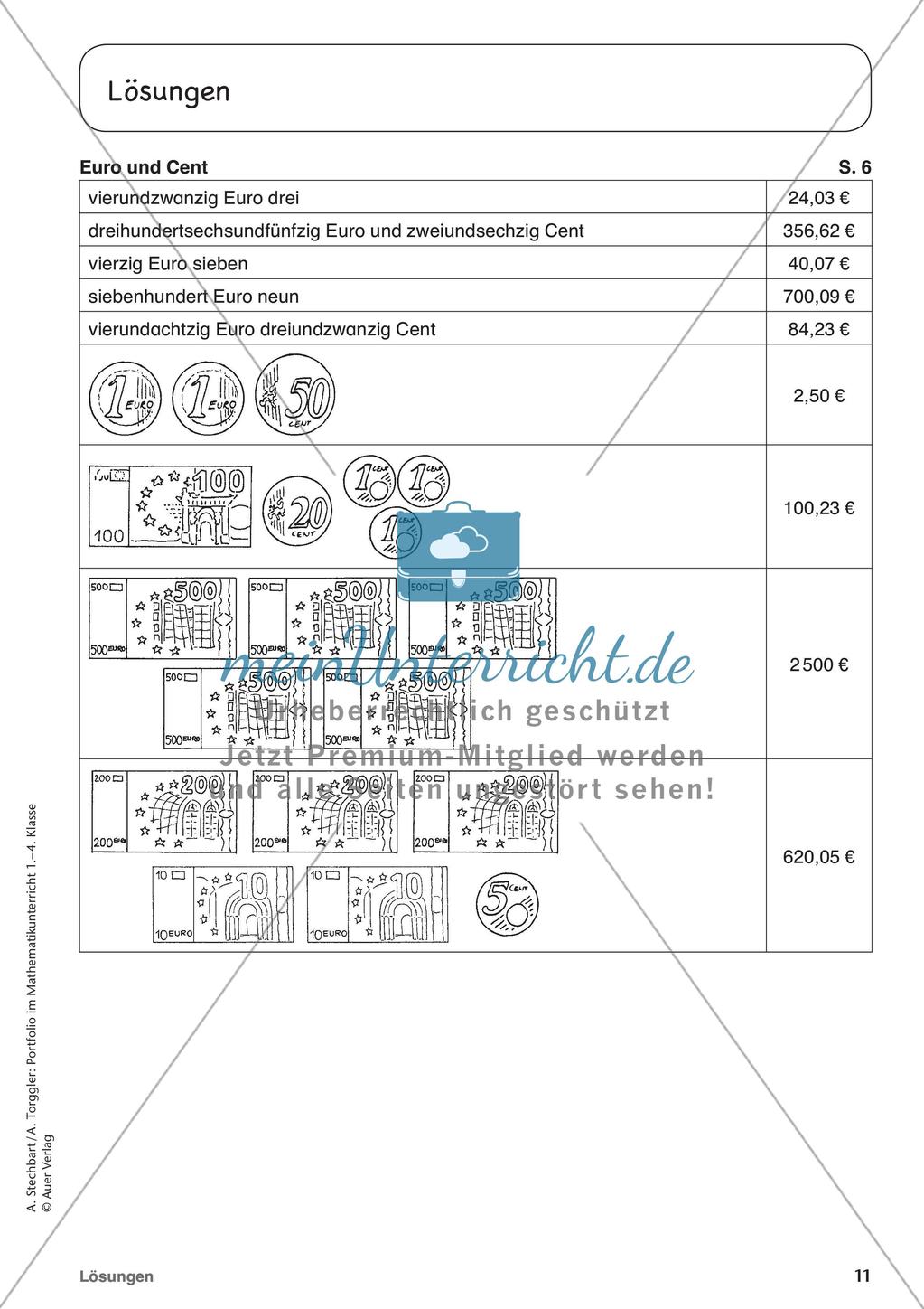 Portfolio im Mathematikunterricht - Unser Geld Preview 13