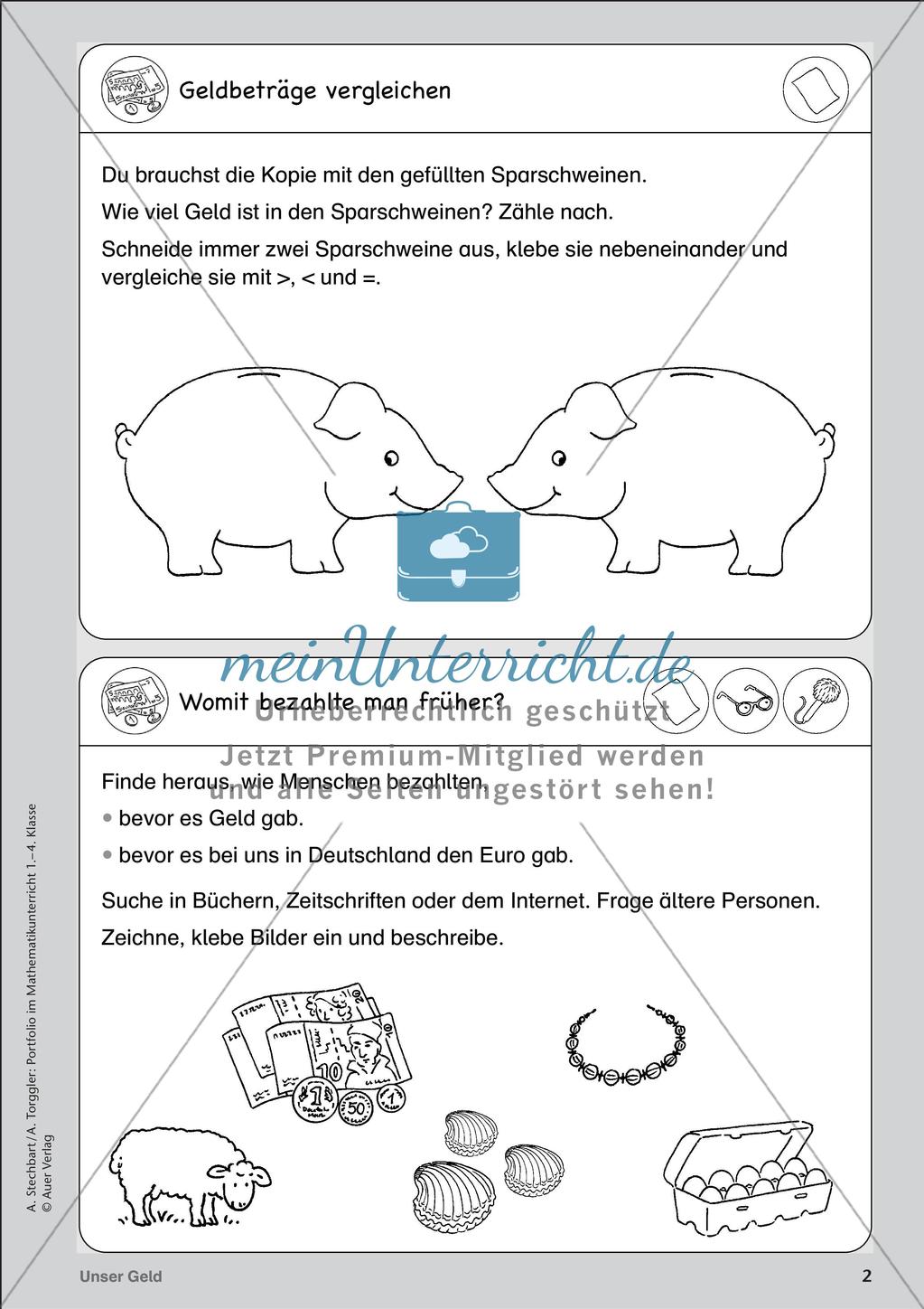Portfolio im Mathematikunterricht - Unser Geld Preview 4