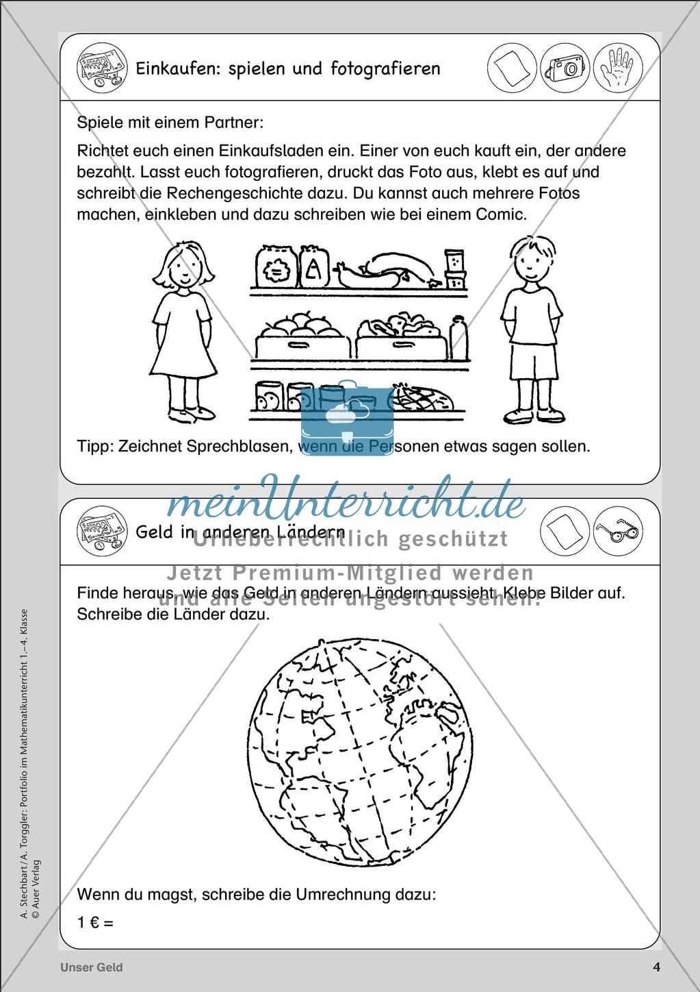 Portfolio im Mathematikunterricht - Unser Geld Preview 6