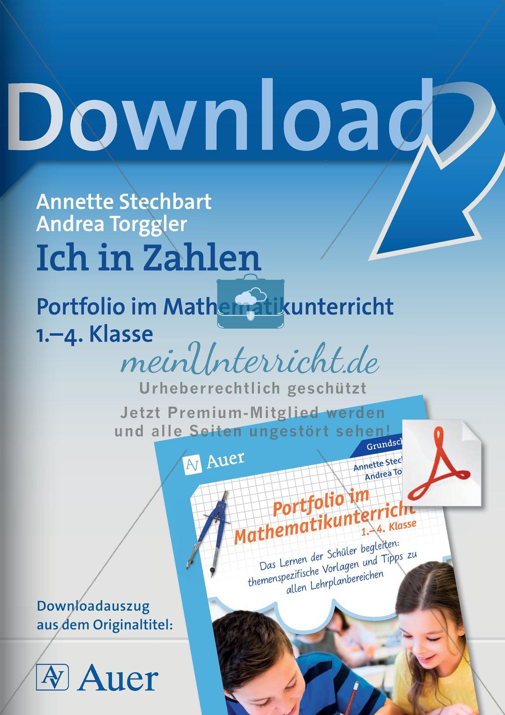 Portfolio im Mathematikunterricht - Ich in Zahlen Preview 1