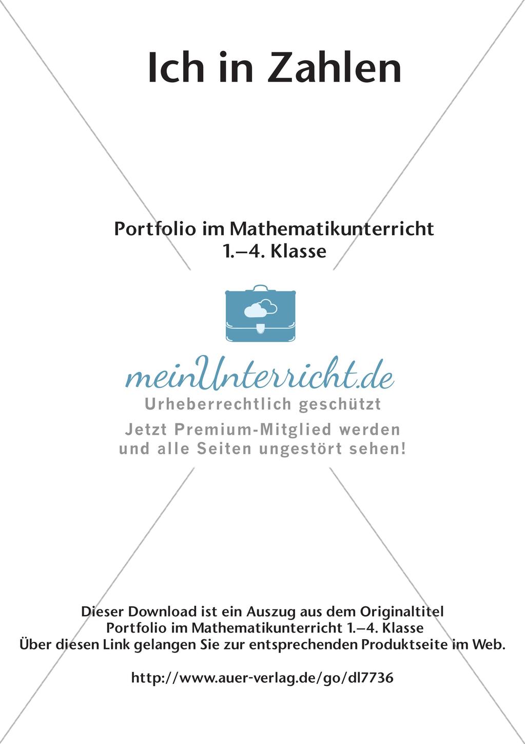 Portfolio im Mathematikunterricht - Ich in Zahlen Preview 2