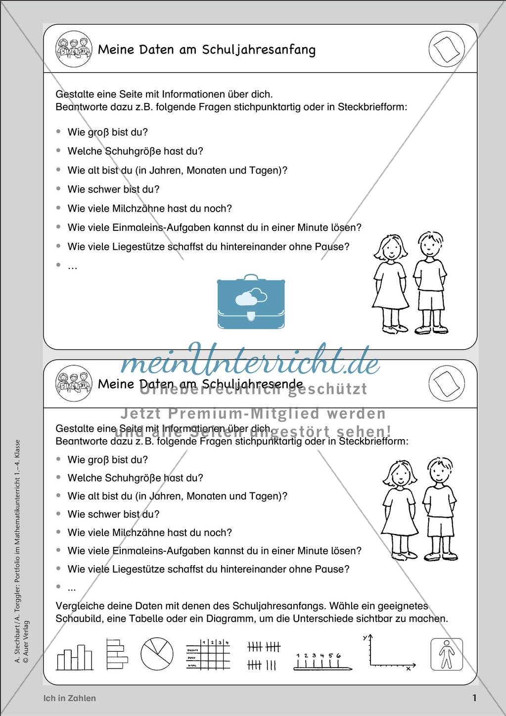 Portfolio im Mathematikunterricht - Ich in Zahlen Preview 3