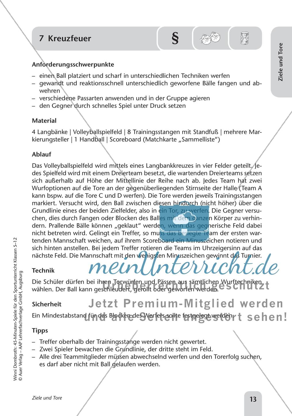 45-Minuten-Spiele für den Sportunterricht: Ziele und Tore Preview 15