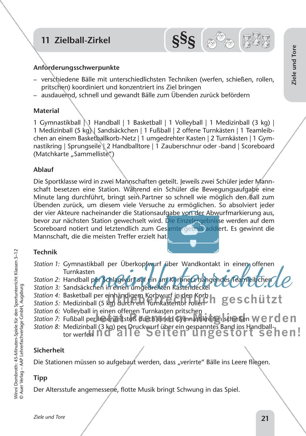 45-Minuten-Spiele für den Sportunterricht: Ziele und Tore Preview 23