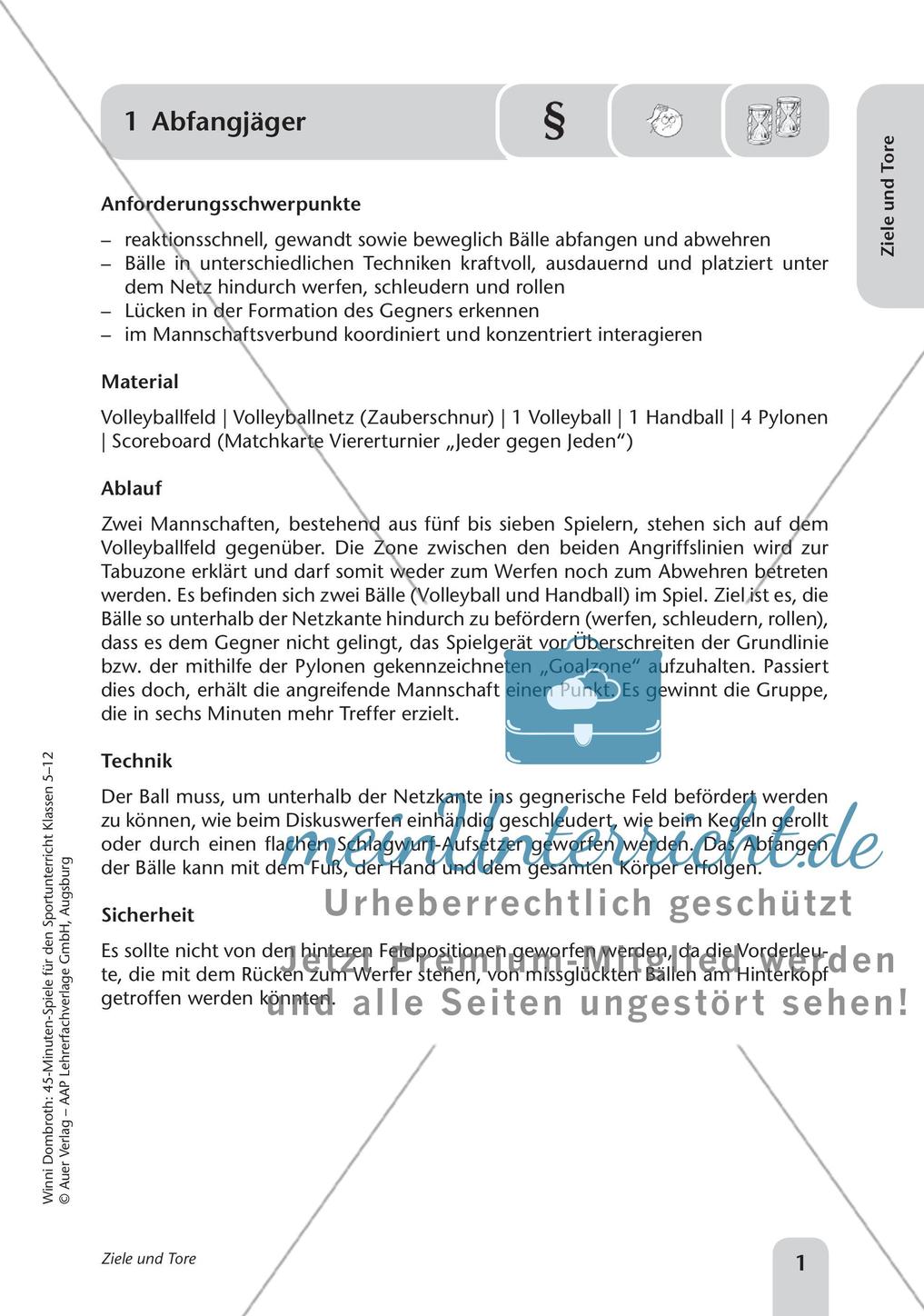 45-Minuten-Spiele für den Sportunterricht: Ziele und Tore Preview 3