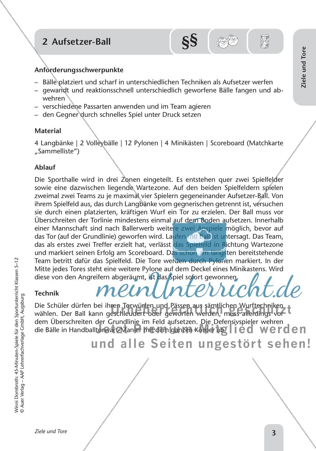 45-Minuten-Spiele für den Sportunterricht: Ziele und Tore Preview 5