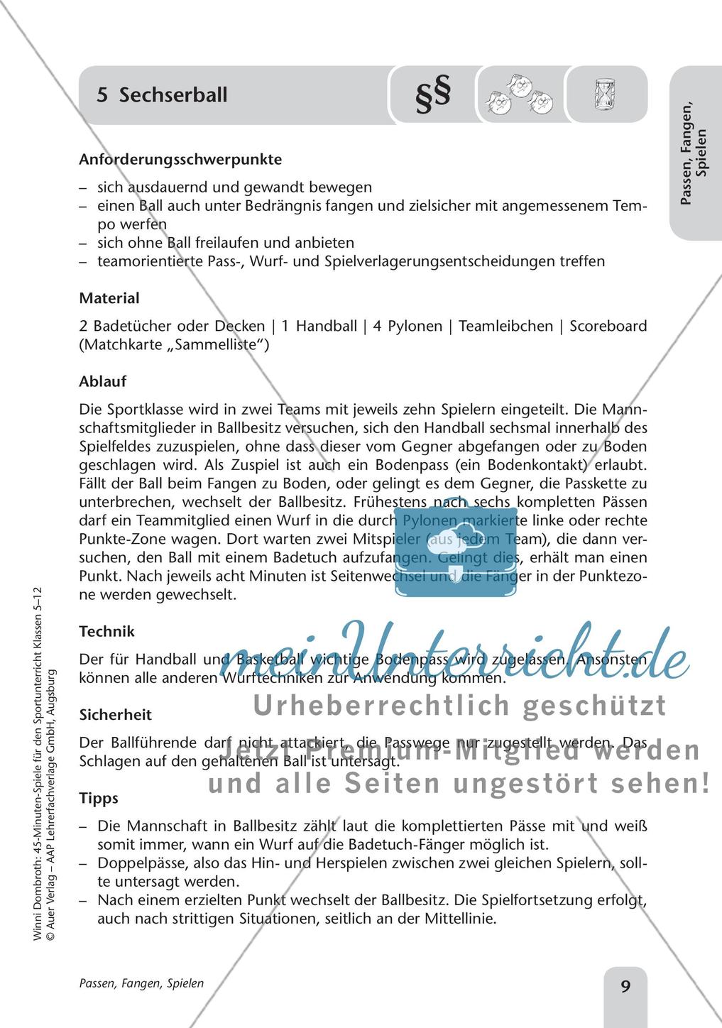 45-Minuten-Spiele für den Sportunterricht: Passen, Fangen, Spielen Preview 11