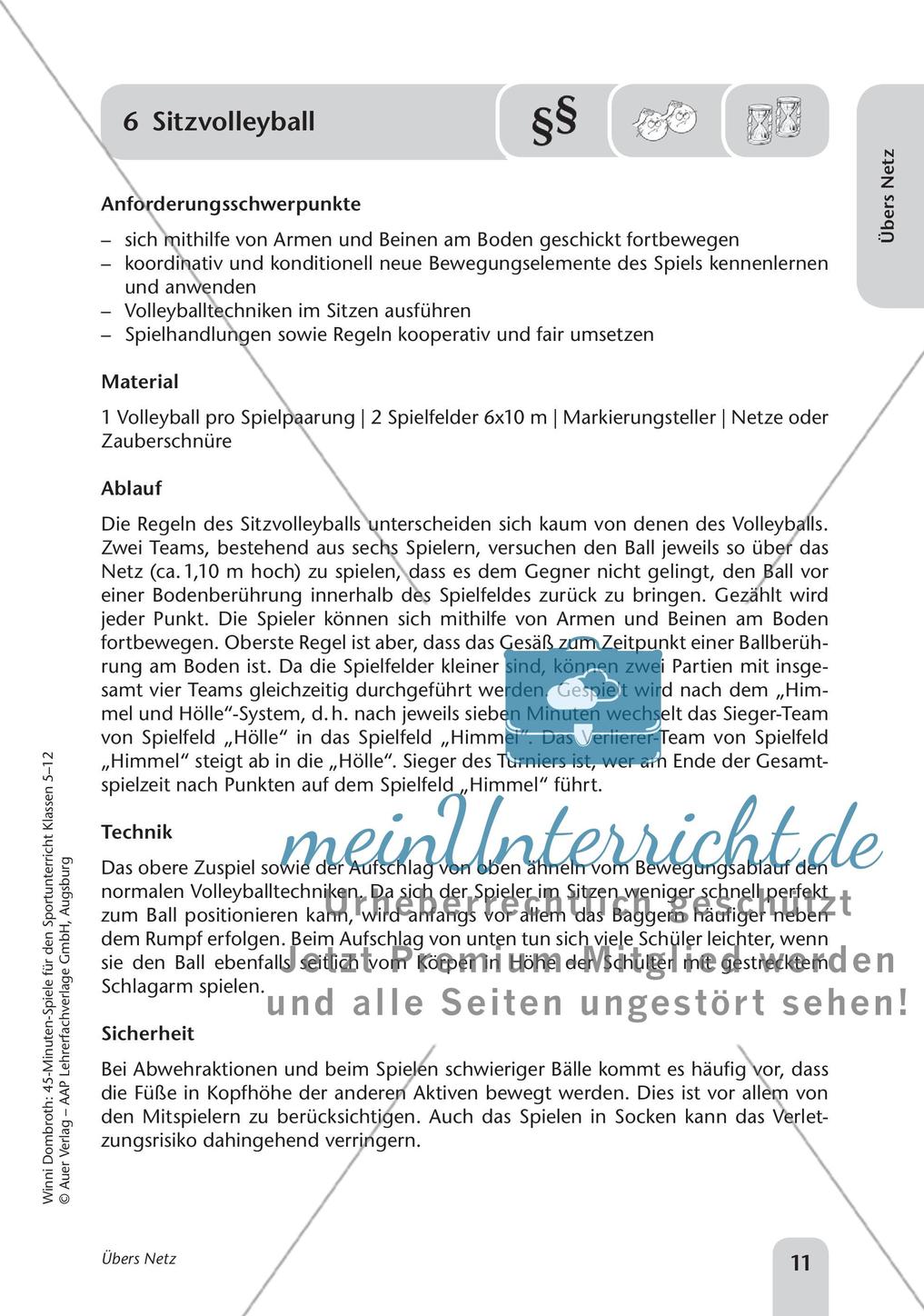 45-Minuten-Spiele für den Sportunterricht: Übers Netz Preview 13