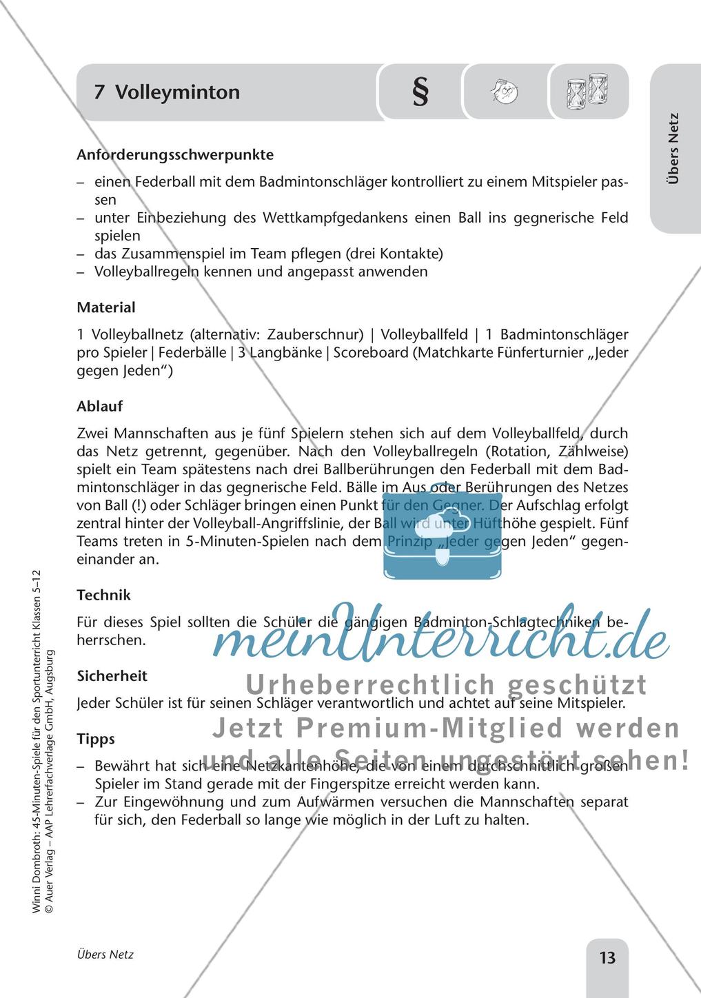 45-Minuten-Spiele für den Sportunterricht: Übers Netz Preview 15