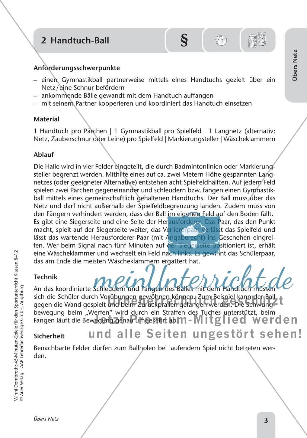 45-Minuten-Spiele für den Sportunterricht: Übers Netz Preview 5