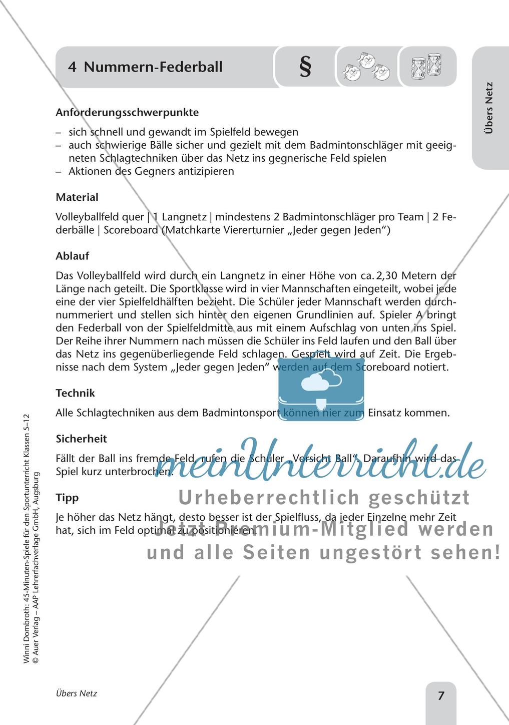 45-Minuten-Spiele für den Sportunterricht: Übers Netz Preview 9