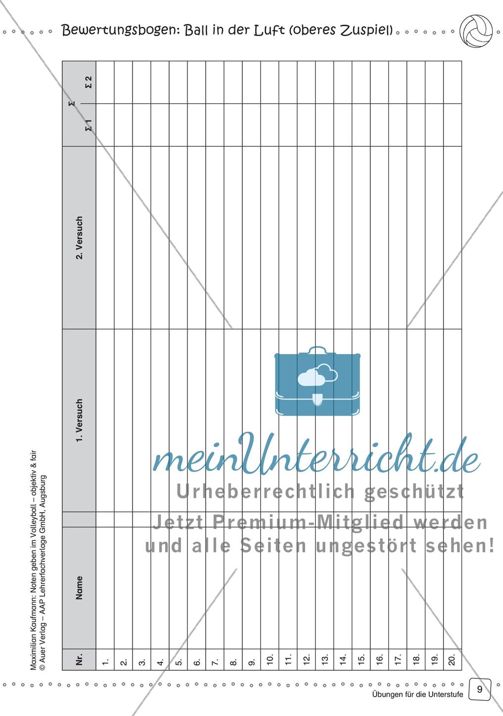 Noten geben im Volleyball - objektiv & fair (Unterstufe) Preview 11
