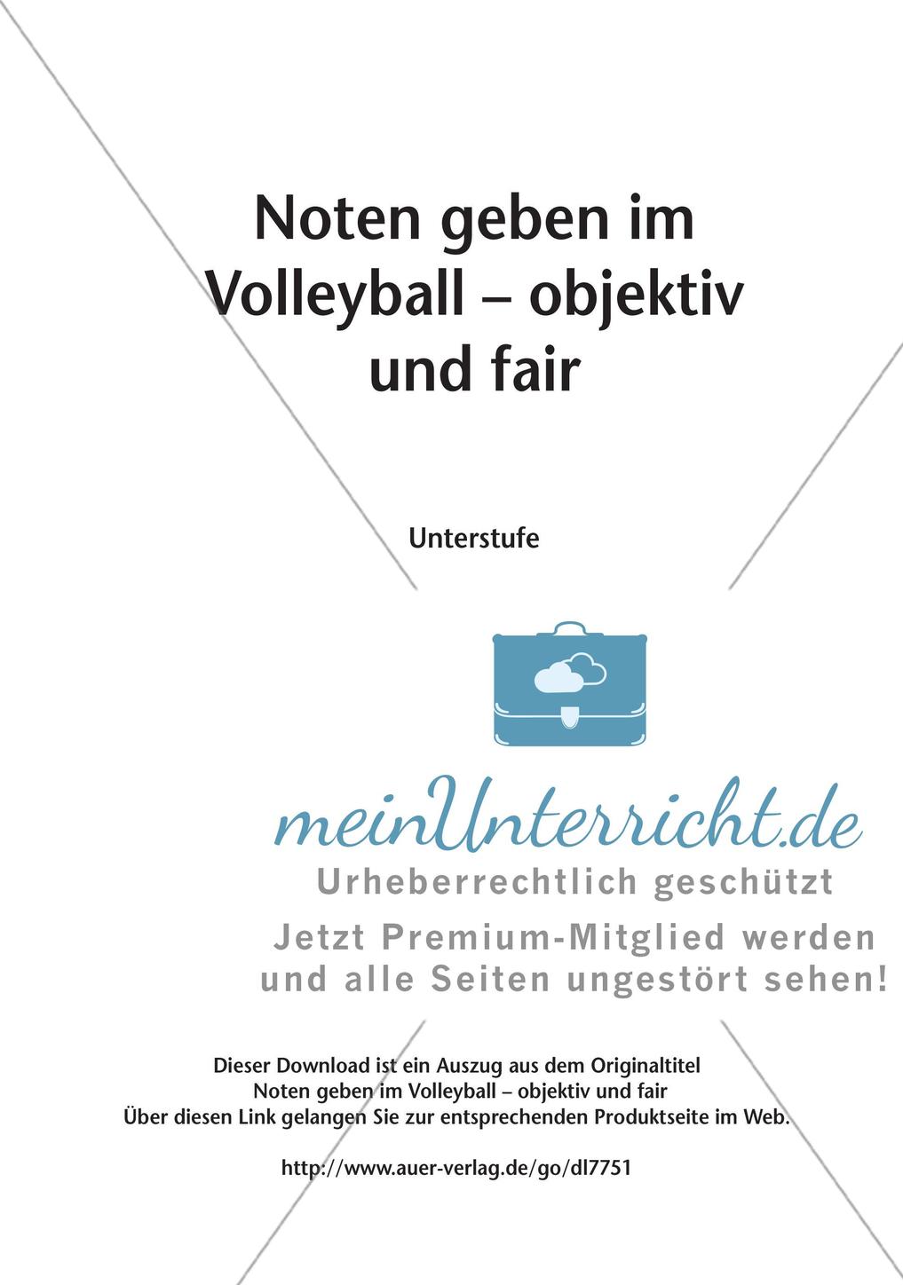Noten geben im Volleyball - objektiv & fair (Unterstufe) Preview 2