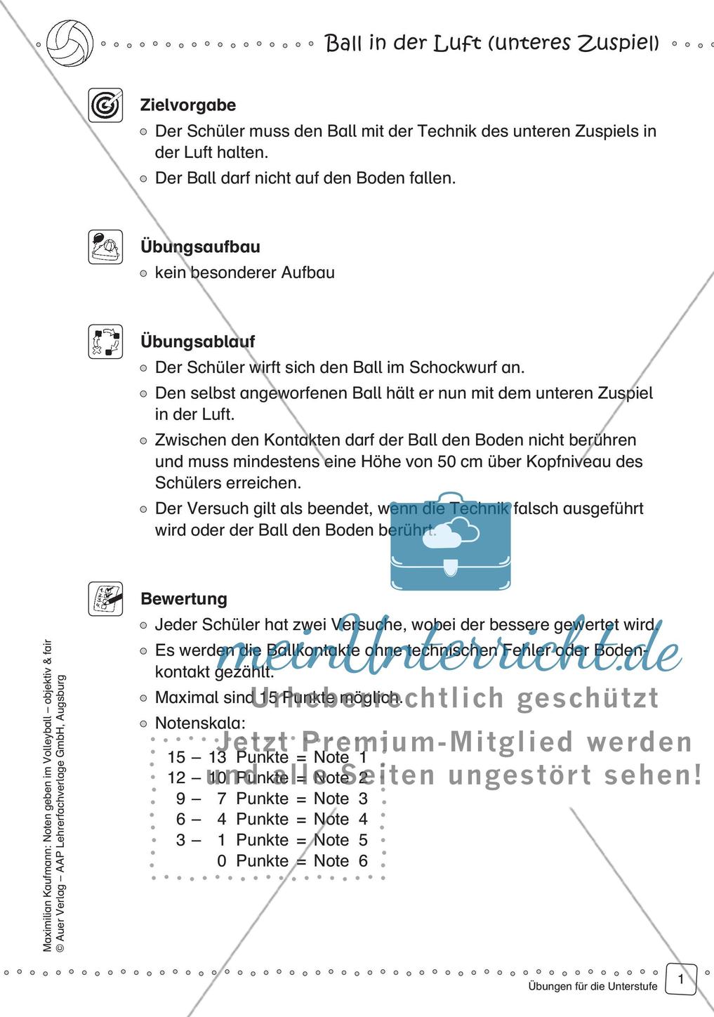 Noten geben im Volleyball - objektiv & fair (Unterstufe) Preview 3