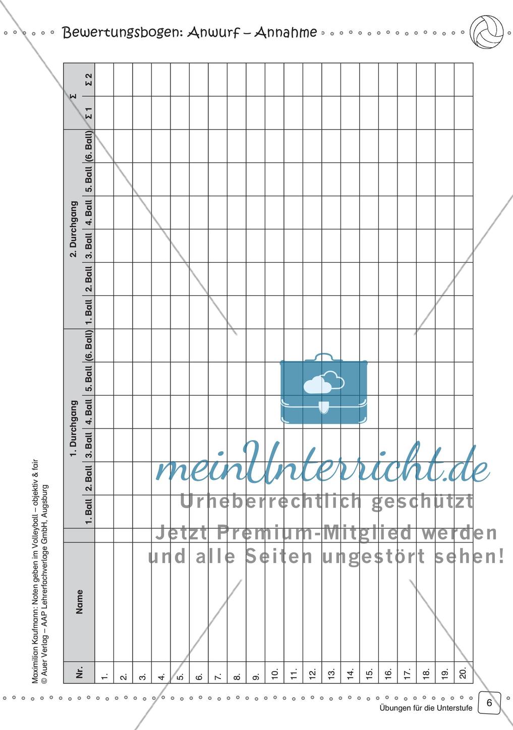 Noten geben im Volleyball - objektiv & fair (Unterstufe) Preview 8