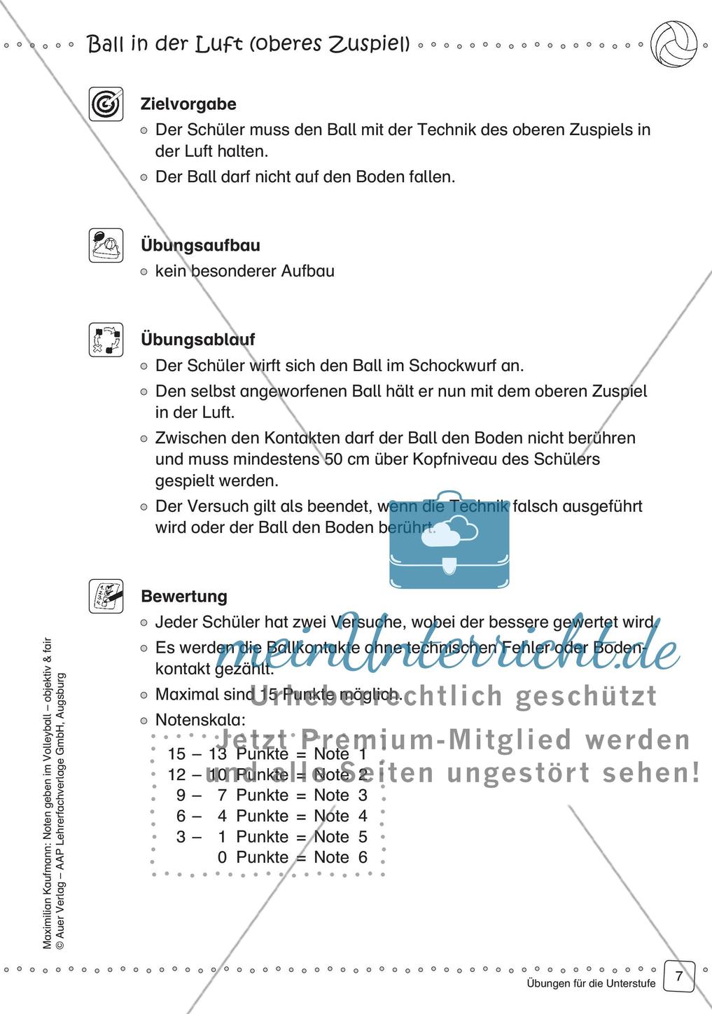 Noten geben im Volleyball - objektiv & fair (Unterstufe) Preview 9