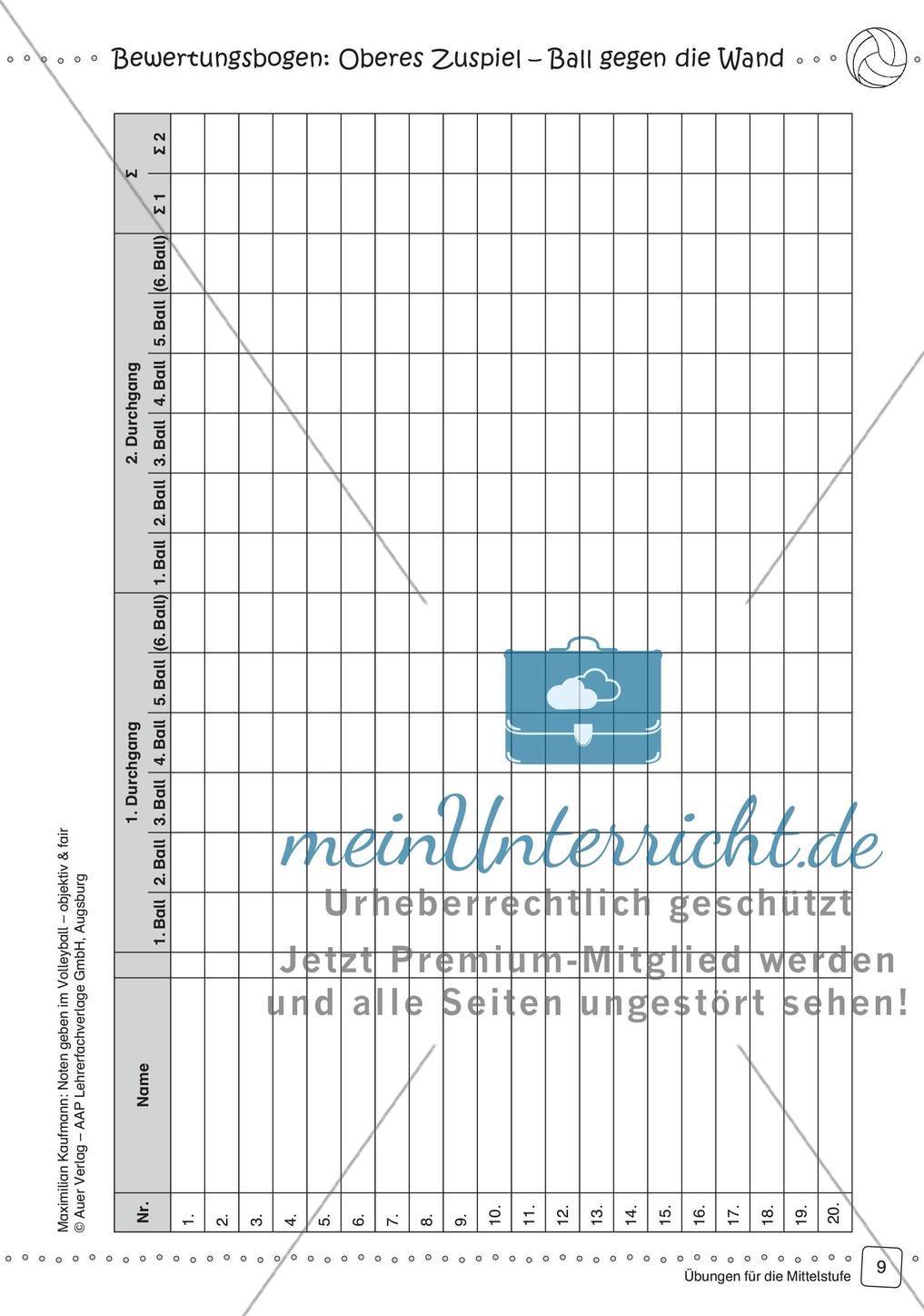 Noten geben im Volleyball - objektiv & fair (Mittelstufe) Preview 11