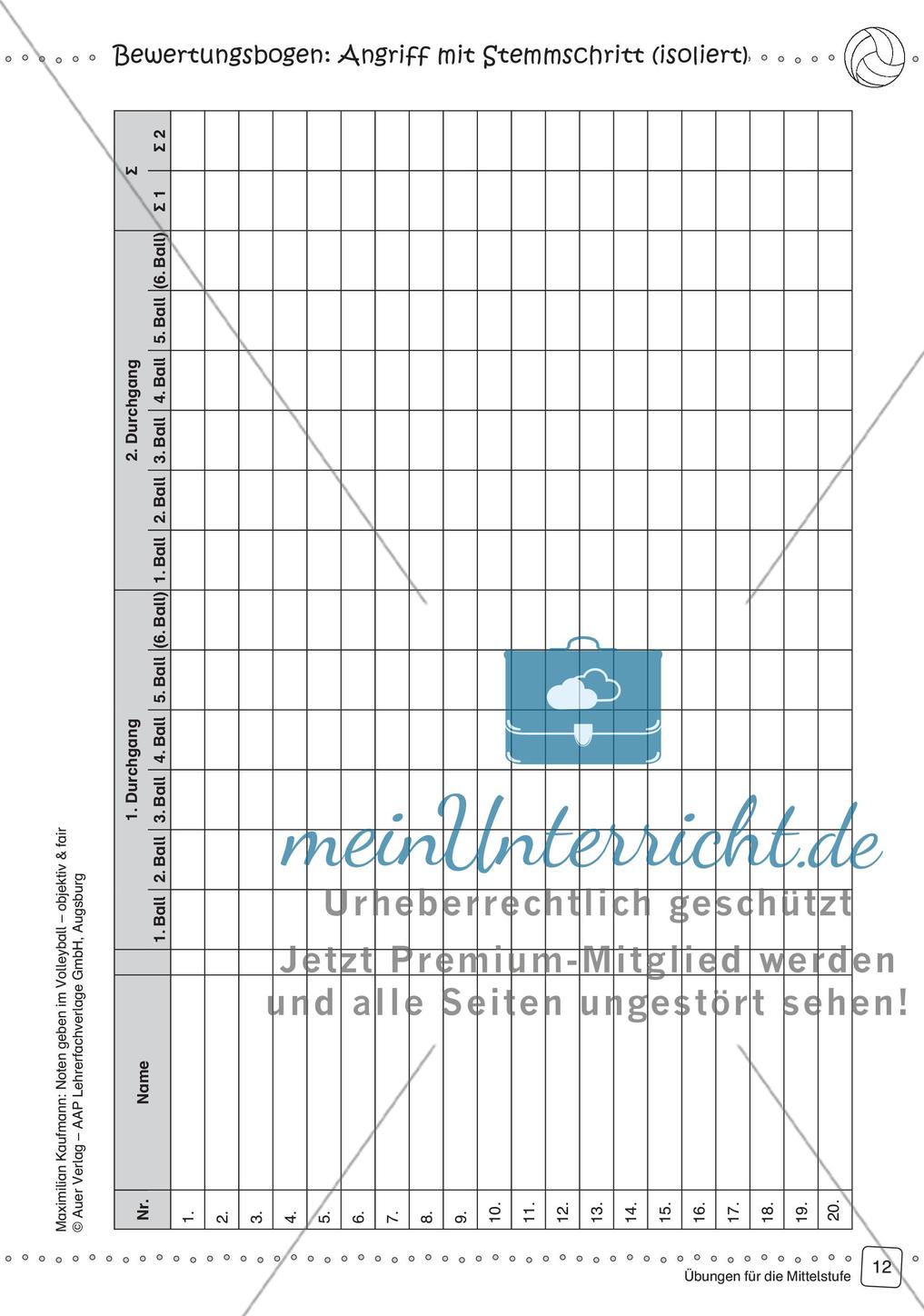 Noten geben im Volleyball - objektiv & fair (Mittelstufe) Preview 14
