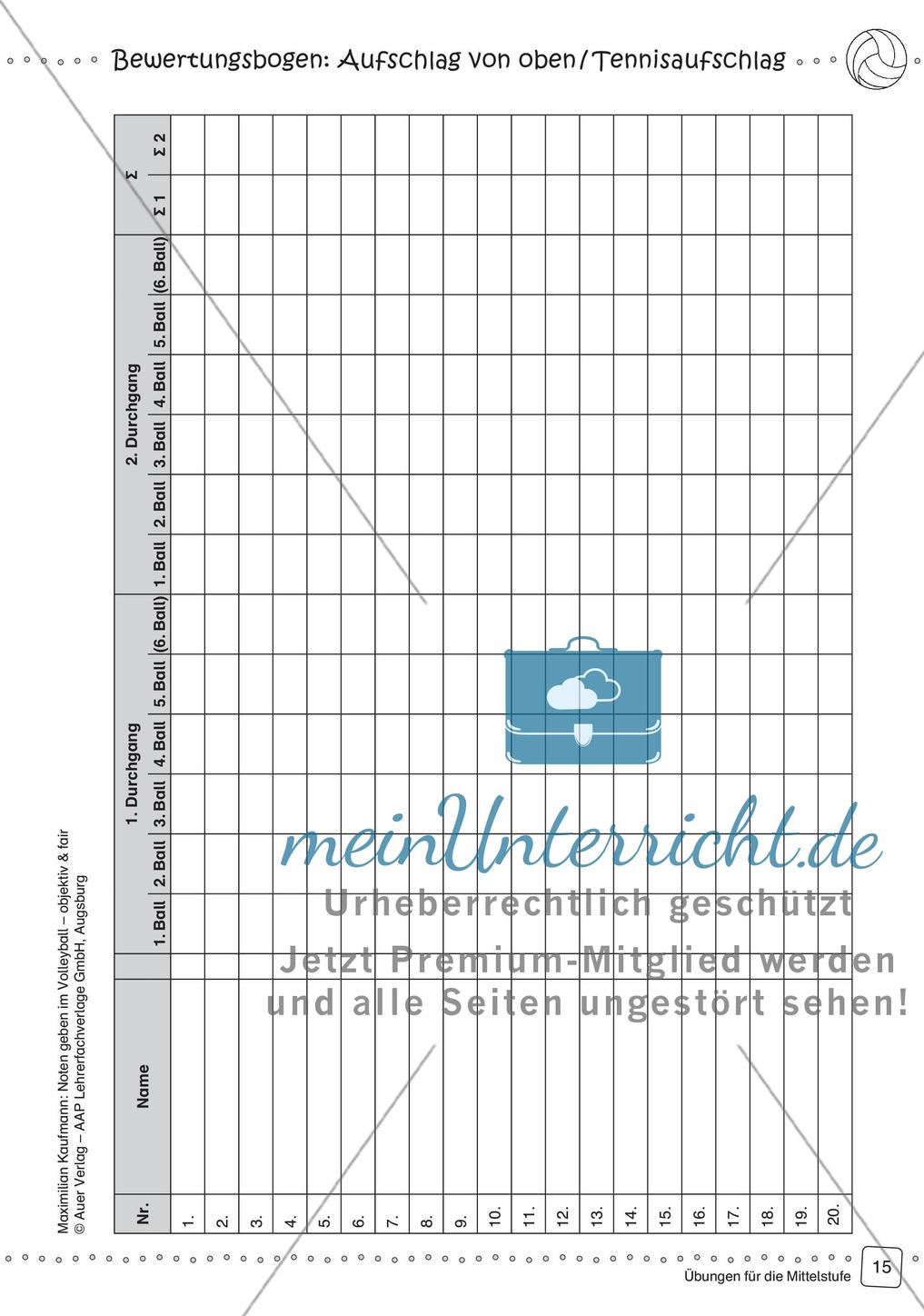 Noten geben im Volleyball - objektiv & fair (Mittelstufe) Preview 17