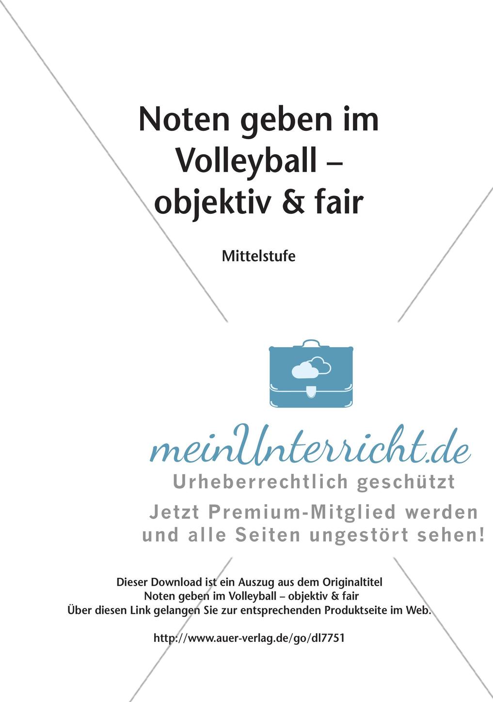 Noten geben im Volleyball - objektiv & fair (Mittelstufe) Preview 2