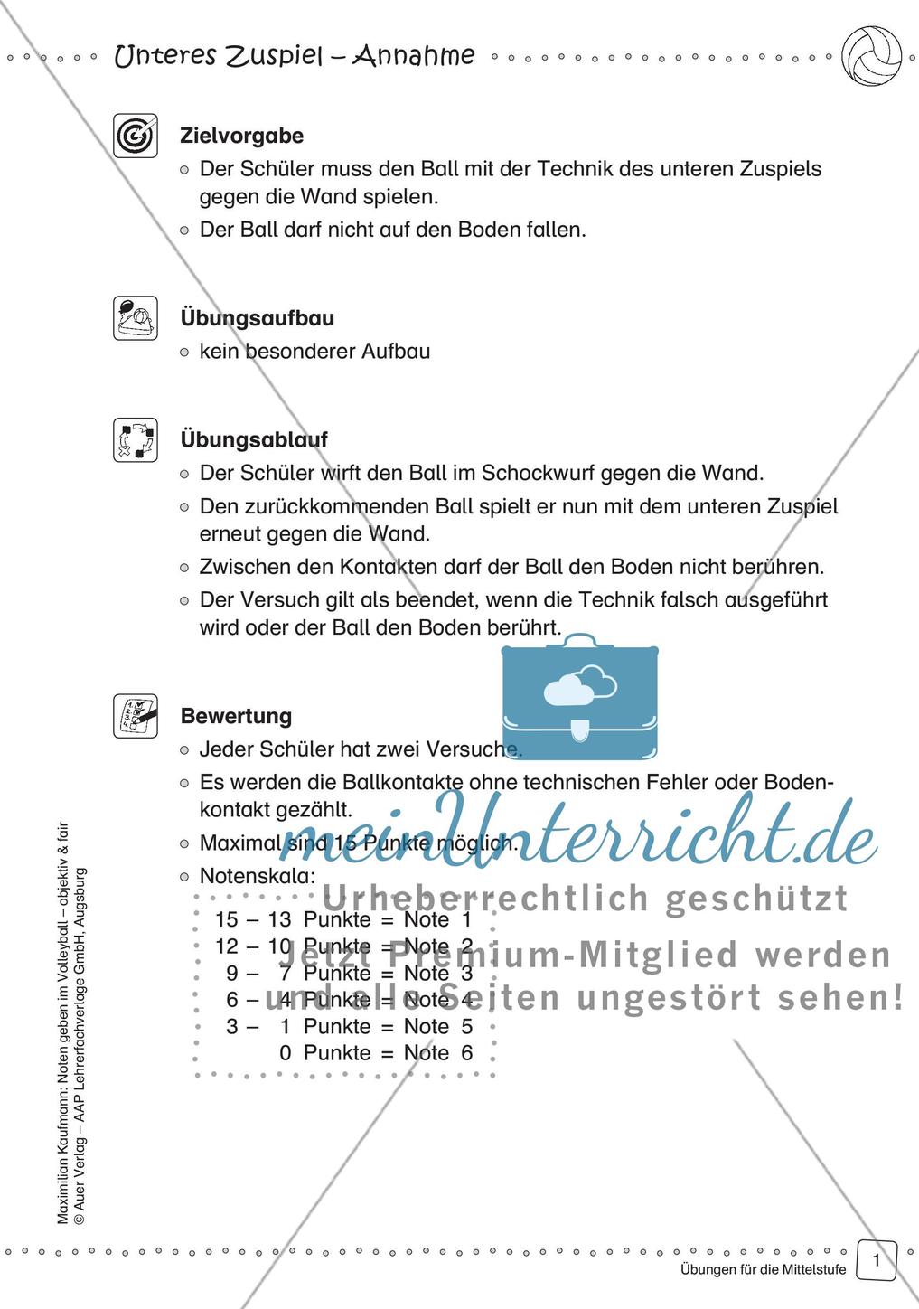 Noten geben im Volleyball - objektiv & fair (Mittelstufe) Preview 3