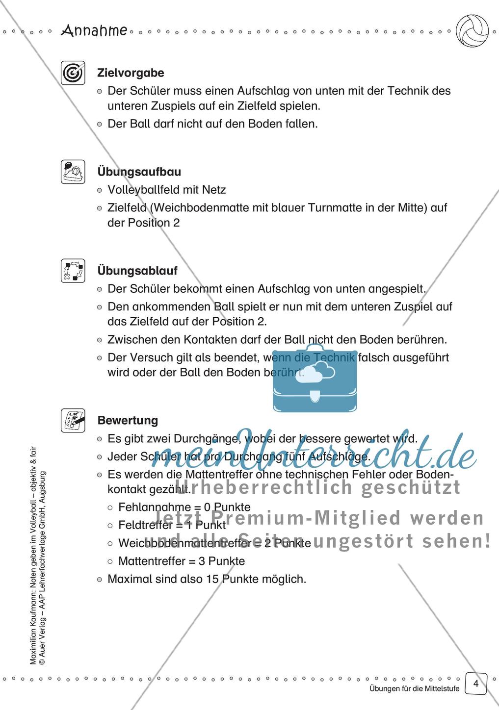 Noten geben im Volleyball - objektiv & fair (Mittelstufe) Preview 6