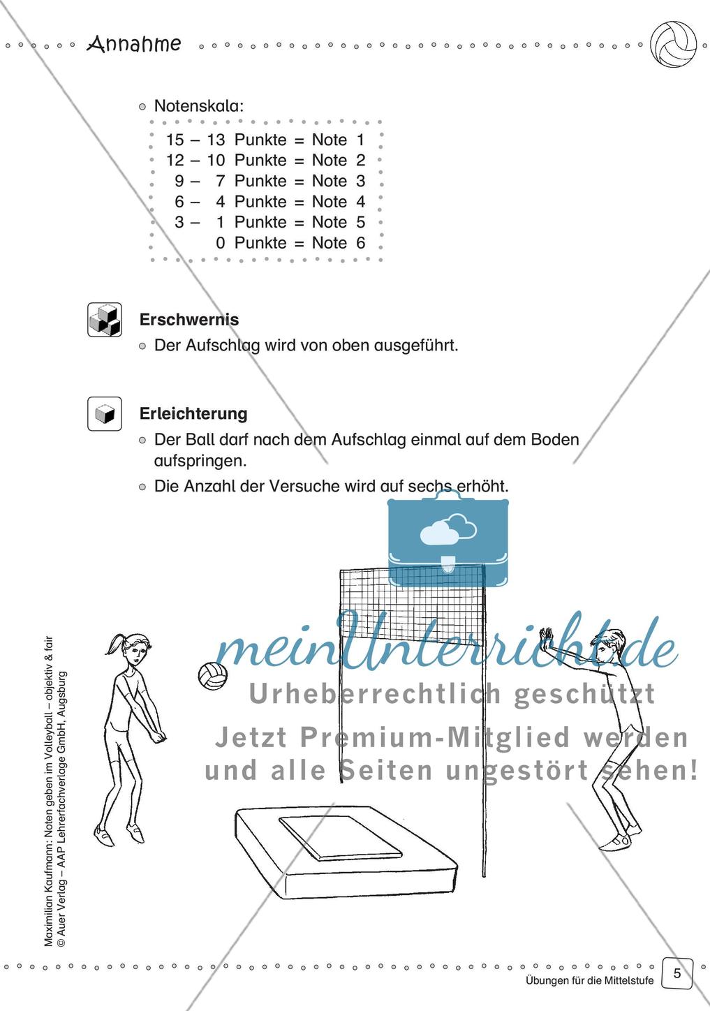 Noten geben im Volleyball - objektiv & fair (Mittelstufe) Preview 7