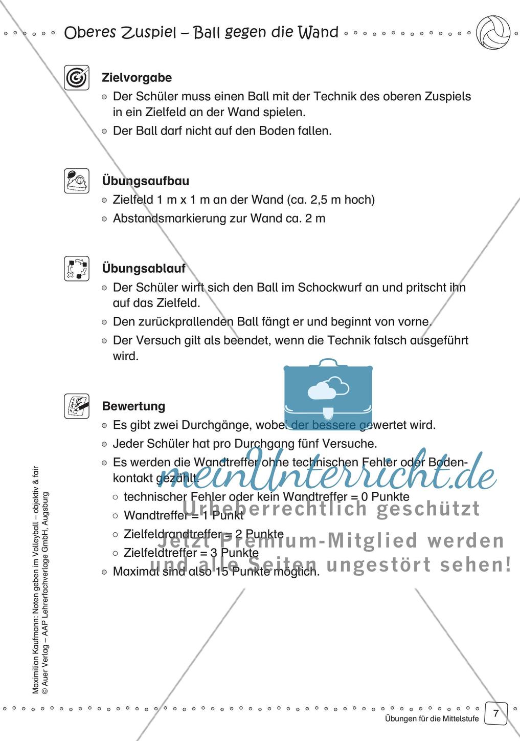 Noten geben im Volleyball - objektiv & fair (Mittelstufe) Preview 9